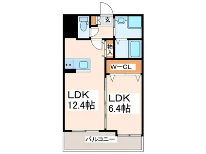 グレイスピアII(1LDK/4階)の間取り写真
