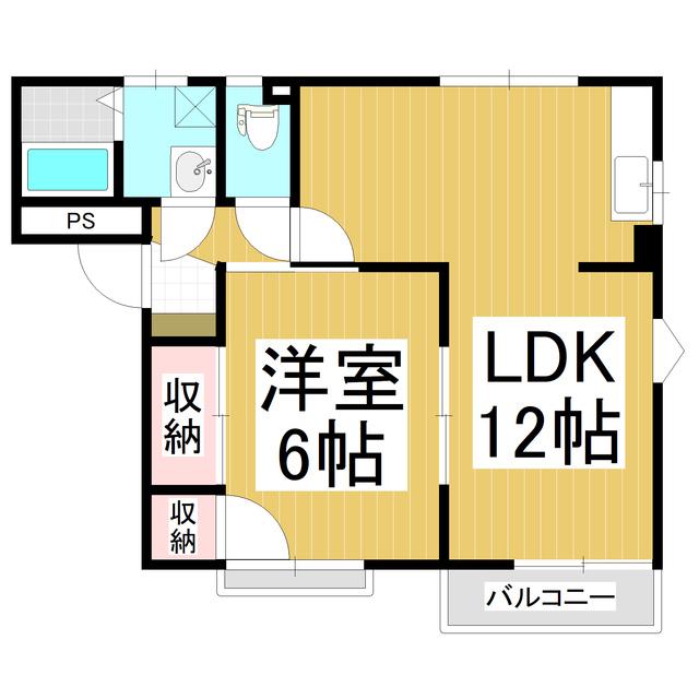 サンクレストA棟(1LDK/1階)の間取り写真