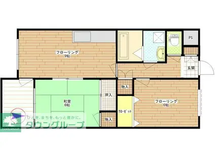 アーバンハーモニー本屋敷(2LDK/4階)の間取り写真