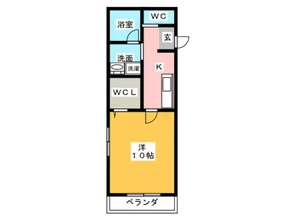 LIBERTE双葉町(1K/3階)の間取り写真