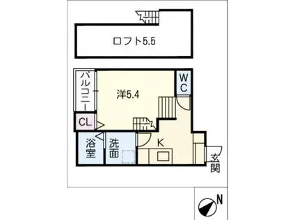 クレセール吹上(1K/1階)の間取り写真