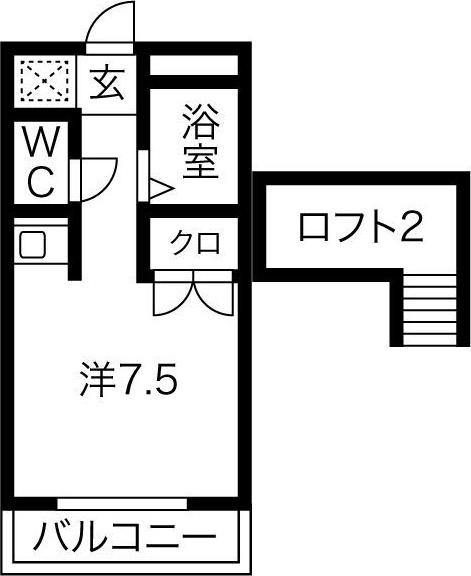 フローレス雨屋(ワンルーム/3階)の間取り写真