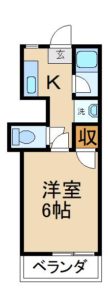 ハイツカトレア(1K/2階)の間取り写真