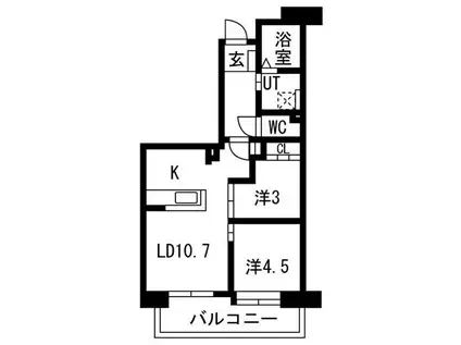 アクティ目黒駅前1棟(2LDK/3階)の間取り写真
