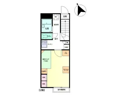 ＪＲ久大本線 御井駅 徒歩24分 2階建 築24年(1K/2階)の間取り写真