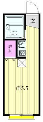 クレドール旭(ワンルーム/2階)の間取り写真