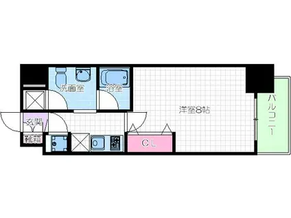 アプリーレ京町堀BPRレジデンス京町堀(1K/7階)の間取り写真