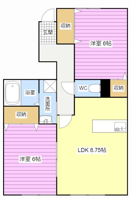 メゾン中村(2LDK/1階)の間取り写真