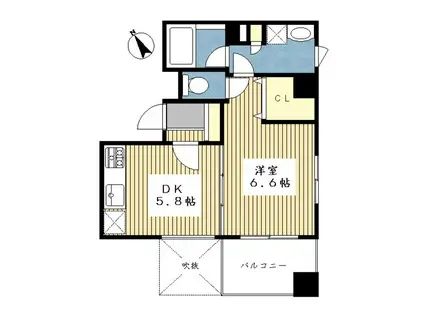 ヒロ・ガーデン・センター南2(1DK/3階)の間取り写真