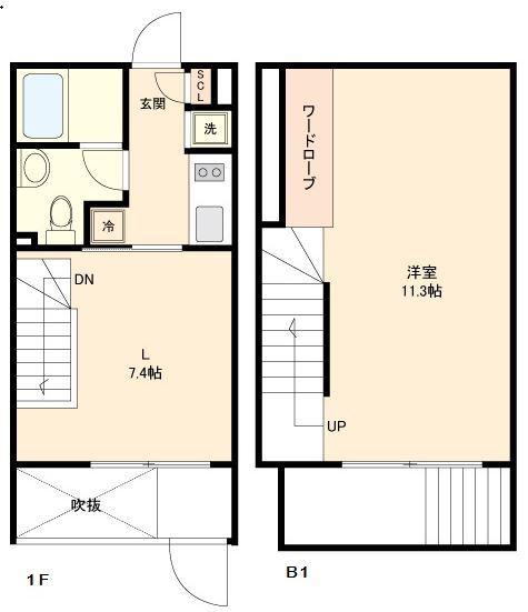 グランパセオ新宿(1LDK/B1階)の間取り写真