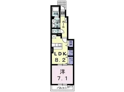 スペースKIII(1LDK/1階)の間取り写真