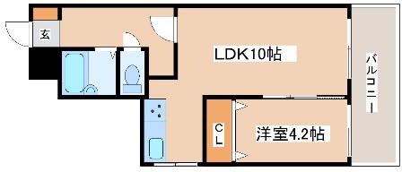 生頼第二ビル(1LDK/4階)の間取り写真
