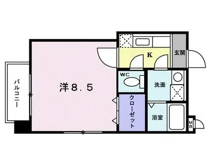 フォルシュ加治屋(1K/2階)の間取り写真