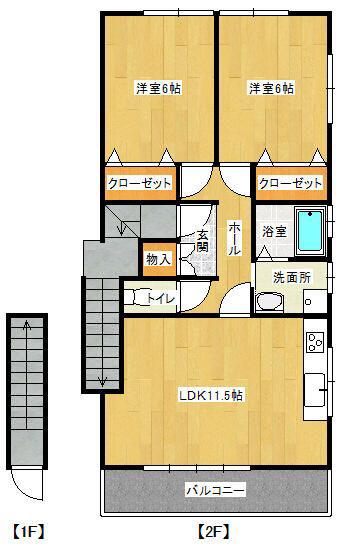 ステーションハイツ(2LDK/2階)の間取り写真