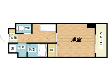 UーRO松屋町(1K/6階)の間取り写真