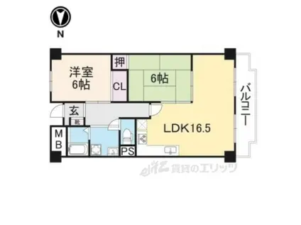 リアライズ八木(2LDK/4階)の間取り写真