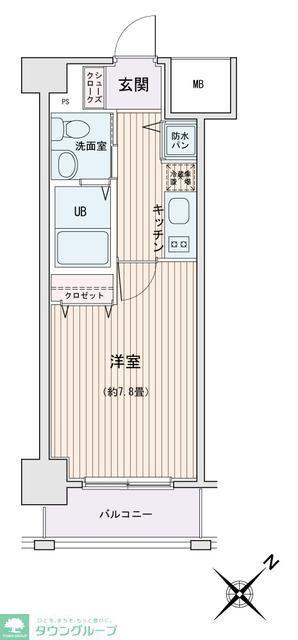 HF門前仲町レジデンス(1K/9階)の間取り写真