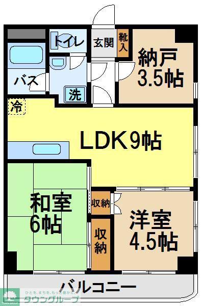 小平ユミノヒルズ(2SLDK/4階)の間取り写真