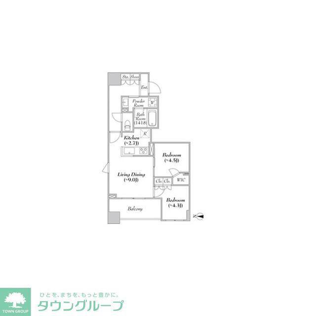 ASMACI MAISON両国II(2LDK/4階)の間取り写真