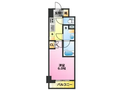 ハーモニーレジデンス武蔵小杉2(1K/4階)の間取り写真
