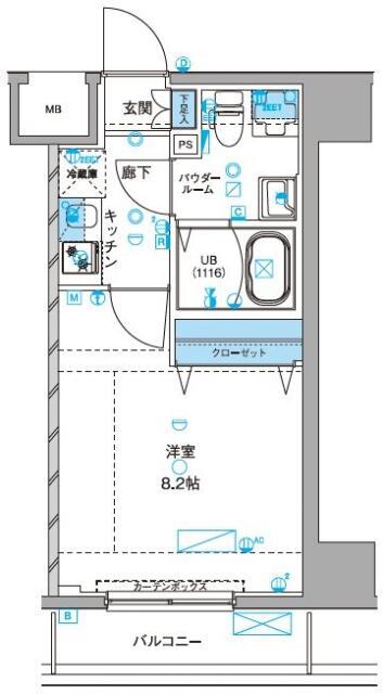 ジェノヴィア浅草IIIグリーンヴェール(1K/9階)の間取り写真
