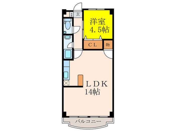 榎本ハウジング(1LDK/3階)の間取り写真