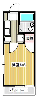ハイツ川越(1K/1階)の間取り写真