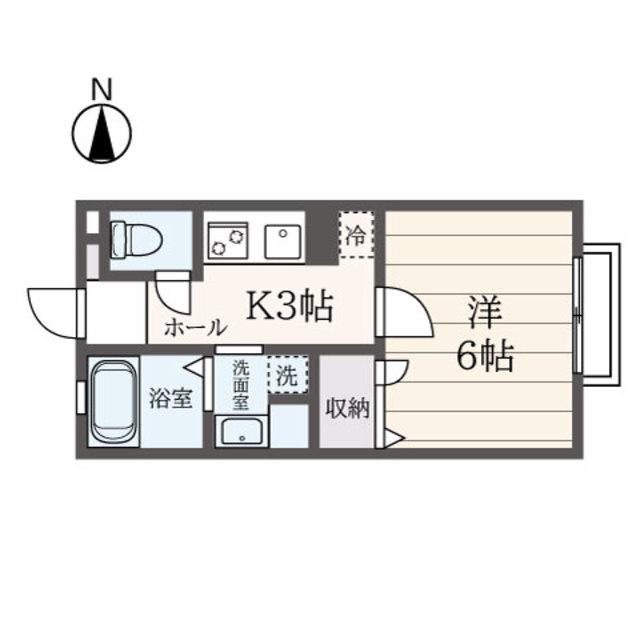 リッツ大倉山(1K/1階)の間取り写真