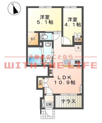 パドレ ムールトメスク(2LDK/1階)の間取り写真