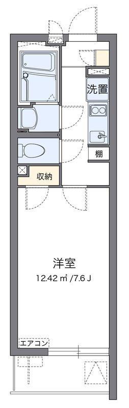 クレイノスクエア与野(1K/3階)の間取り写真