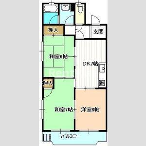マンション雅(3DK/4階)の間取り写真