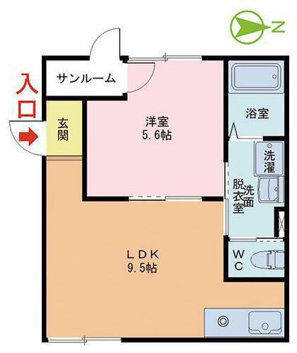 テラスハウスK(1LDK/1階)の間取り写真