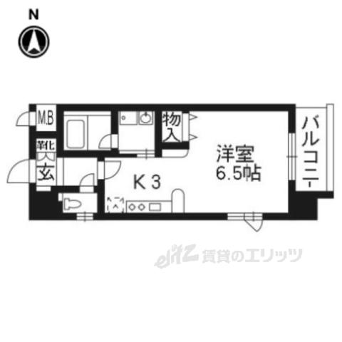 ベラジオ京都神泉苑(1K/3階)の間取り写真