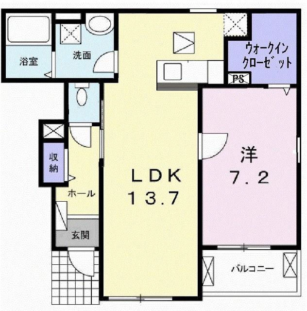 アーバングレイスIII(1LDK/1階)の間取り写真