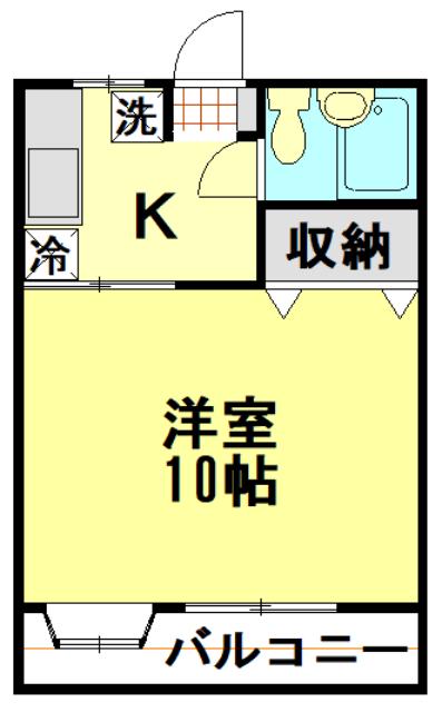 サンライズ上福岡(1K/1階)の間取り写真