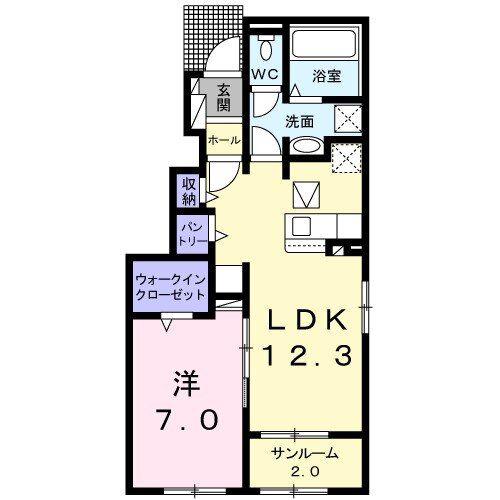 パールマリン I(1LDK/1階)の間取り写真