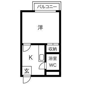 ウィンライフ中野(1K/2階)の間取り写真