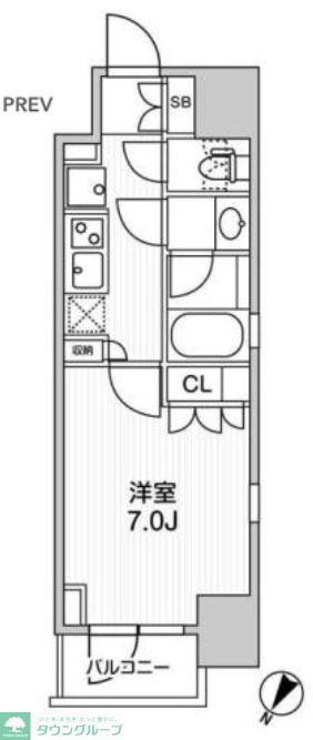 TOPAZ町田(1K/10階)の間取り写真