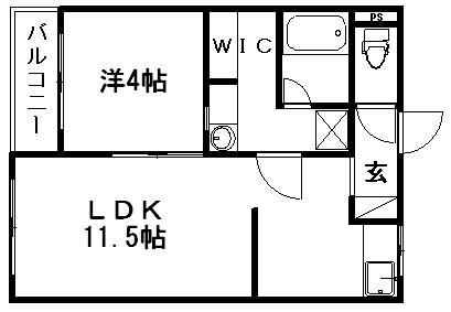 VILLA COCOON 上島(1LDK/2階)の間取り写真