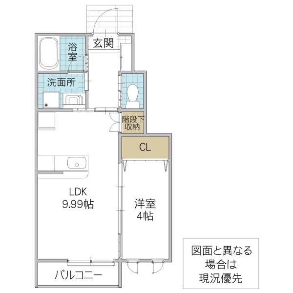 レーガベーネ久慈町7丁目(1LDK/1階)の間取り写真