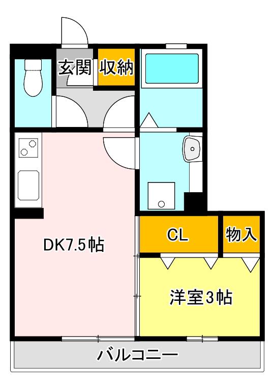 ハレアカラ (1DK/1階)の間取り写真