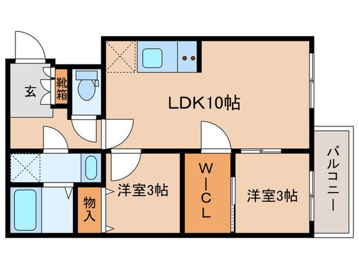 ウェルスクエア新高円寺(2LDK/2階)の間取り写真