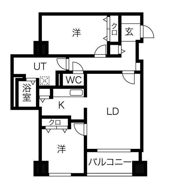 じょうてつドエル福住(2LDK/3階)の間取り写真