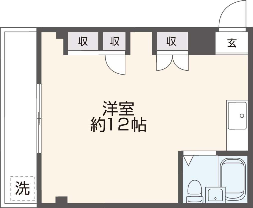 長瀬駅前マンション(ワンルーム/1階)の間取り写真