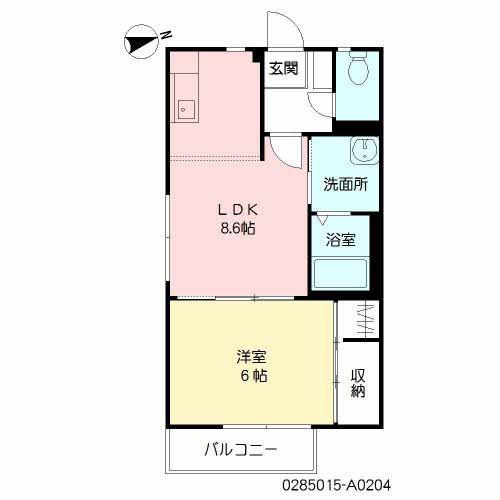 ファミールオランジュ(1LDK/2階)の間取り写真