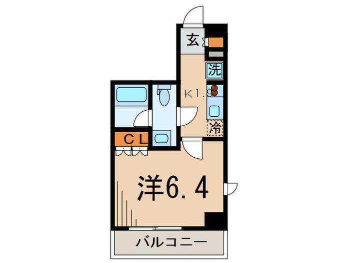 プラウドフラット小石川(1K/1階)の間取り写真