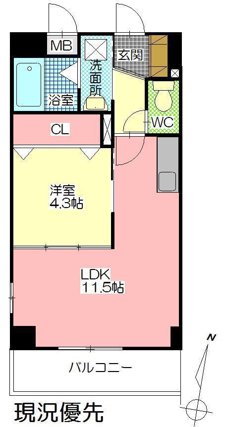 ベルフォート21(1LDK/4階)の間取り写真