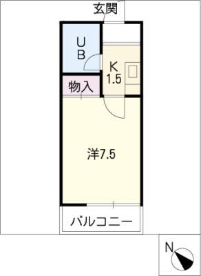 コーポ市川(1K/1階)の間取り写真