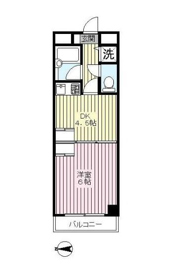 アルクレア(1DK/1階)の間取り写真
