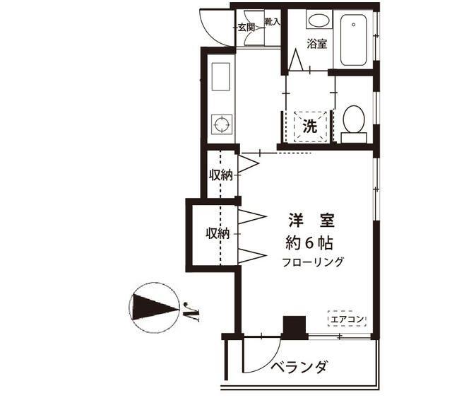 ロイヤルコーポ鹿浜202(1K/2階)の間取り写真